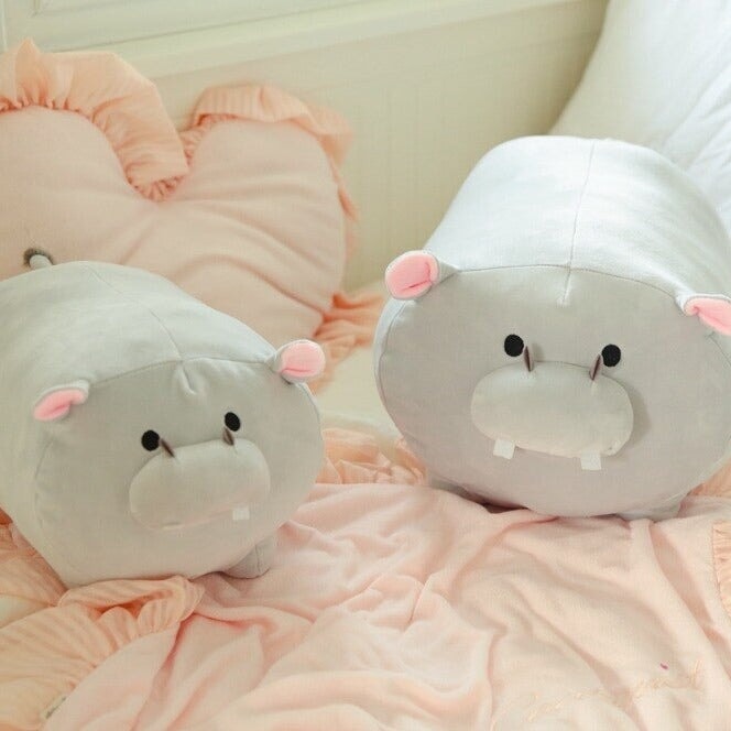 Roly Poly the Hippo Pillow Plushie - Kawaiies - Adorable - Cute - Plushies - Plush - Kawaii