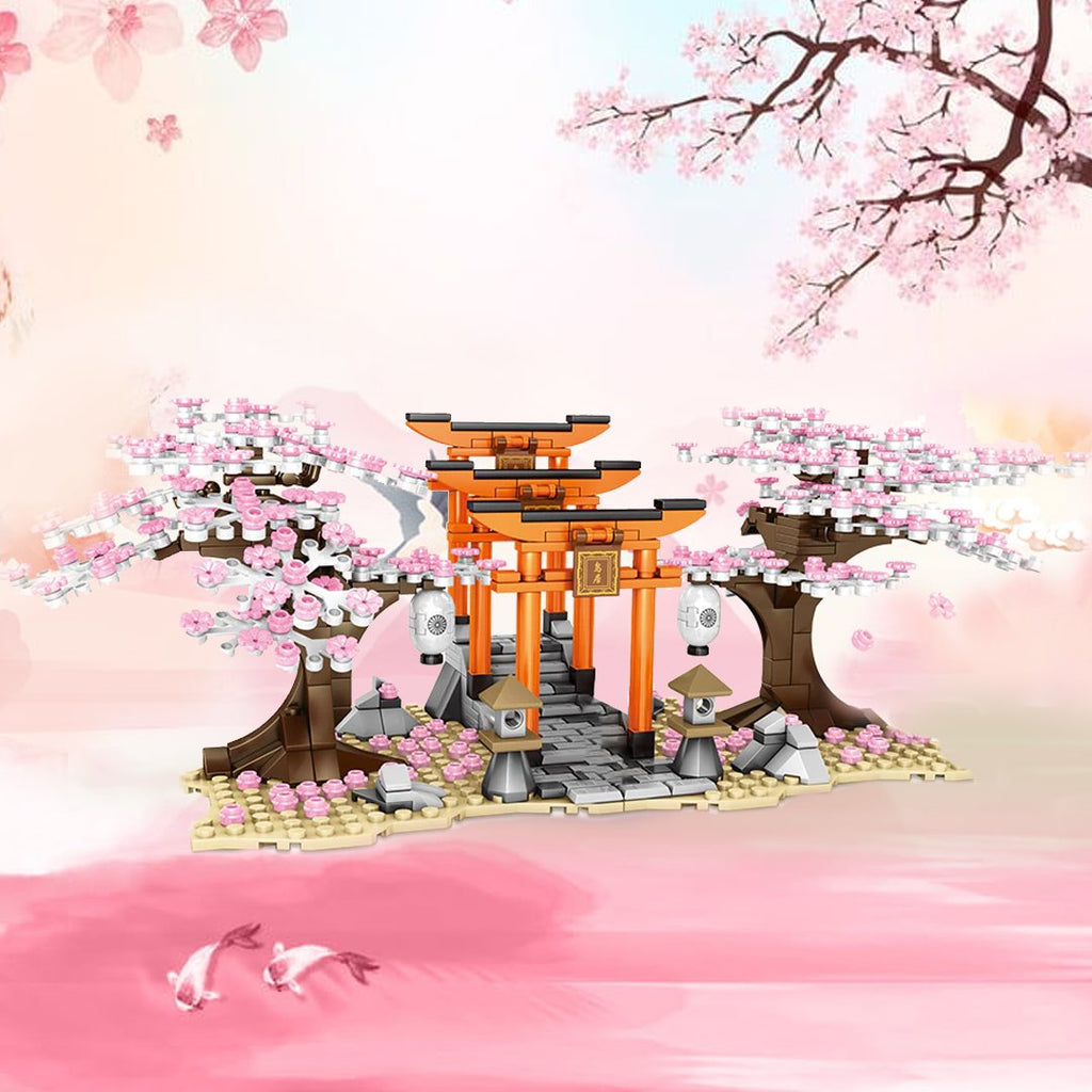 Romantic Japanese Torii Gates Cherry Blossom Trees Building Sets | Special Edition - Kawaiies - Adorable - Cute - Plushies - Plush - Kawaii