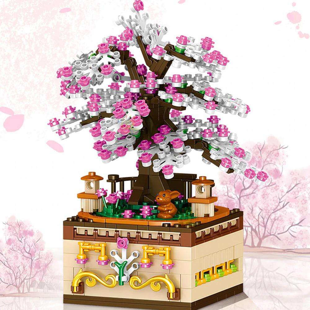 Romantic Japanese Sakura Tree Floating on a Music Box Building Sets - Kawaiies - Adorable - Cute - Plushies - Plush - Kawaii
