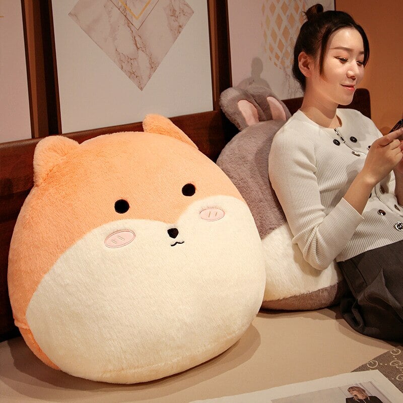Round Cat Bunny Fox Pillow Plushie Collection - Kawaiies - Adorable - Cute - Plushies - Plush - Kawaii