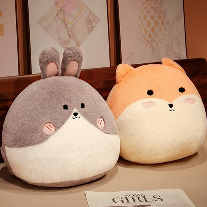 Round Cat Bunny Fox Pillow Plushie Collection - Kawaiies - Adorable - Cute - Plushies - Plush - Kawaii