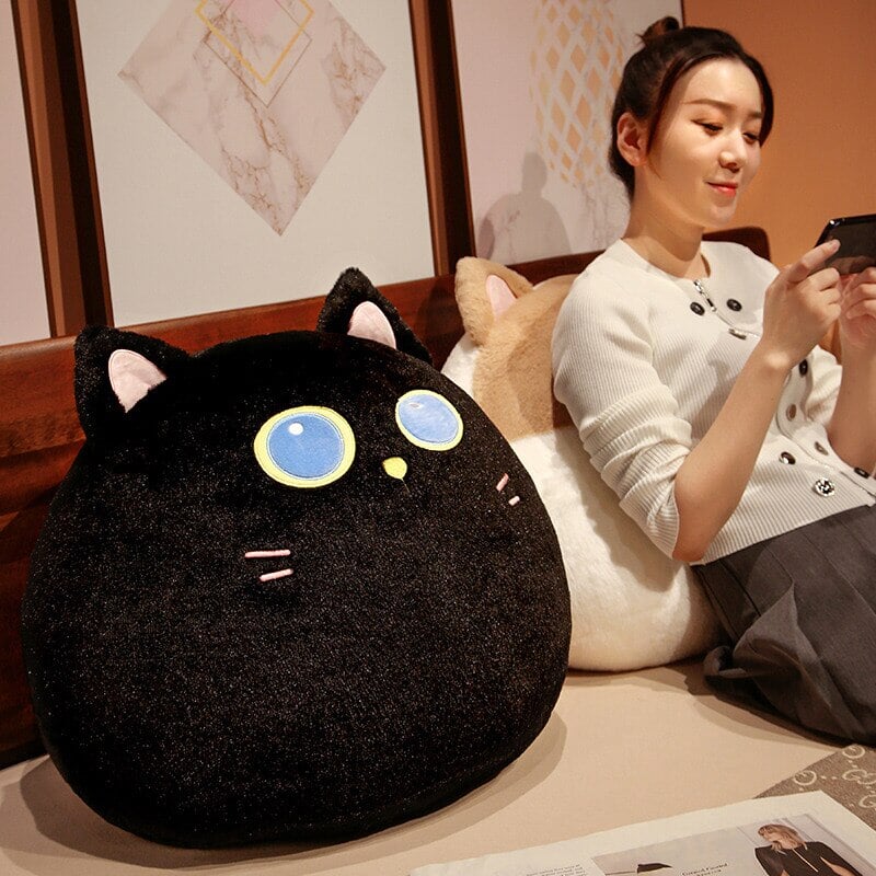 Round Cat Bunny Fox Pillow Plushie Collection - Kawaiies - Adorable - Cute - Plushies - Plush - Kawaii