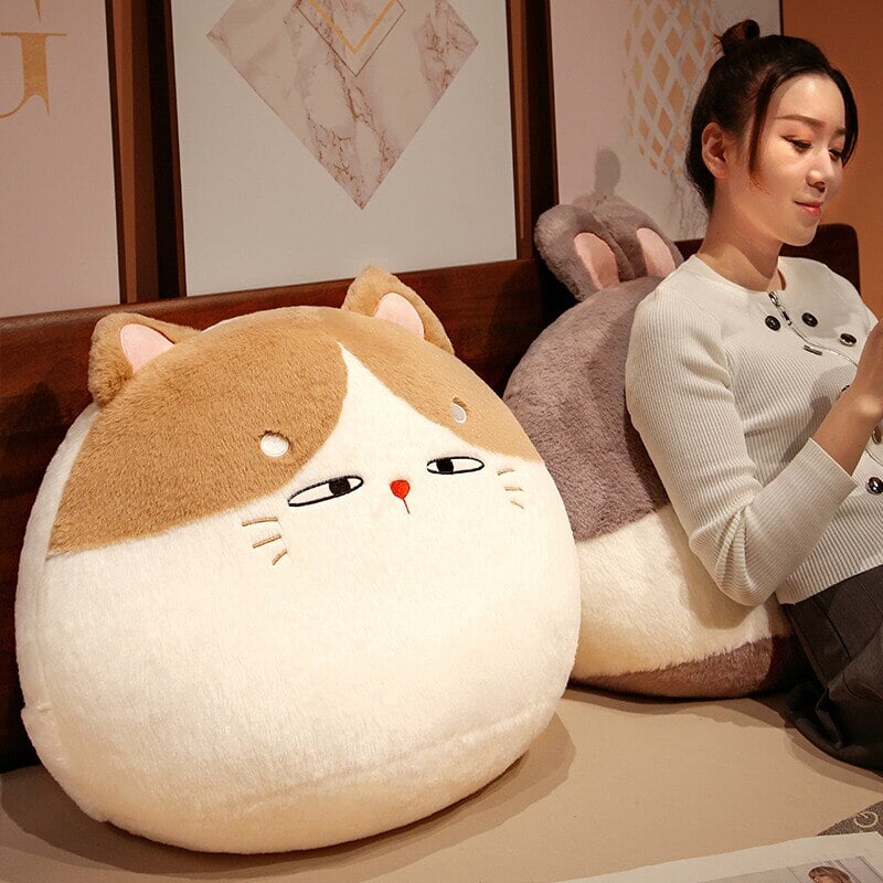 Round Cat Bunny Fox Pillow Plushie Collection - Kawaiies - Adorable - Cute - Plushies - Plush - Kawaii