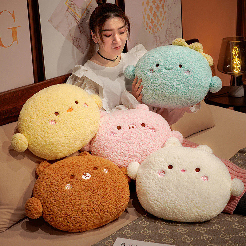 Round Fluffy Animal Pillow Plushie Collection – Kawaiies