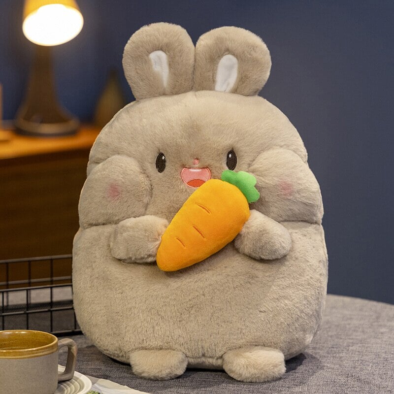 kawaiies-softtoys-plushies-kawaii-plush-Round Fluffy Chonky Squad Plushies | NEW Soft toy Gray Bunny 25cm 