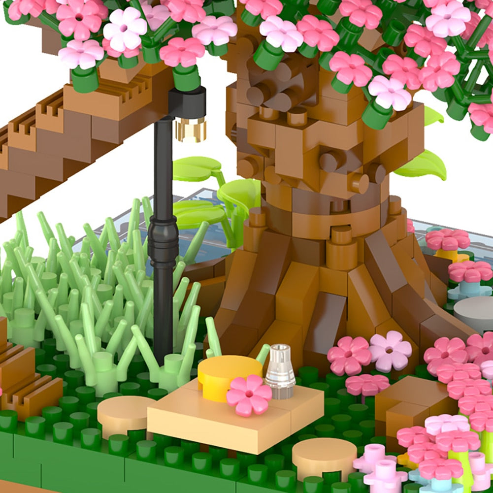 Sakura Cherry Blossom Tree House Nano Building Set - Kawaiies - Adorable - Cute - Plushies - Plush - Kawaii