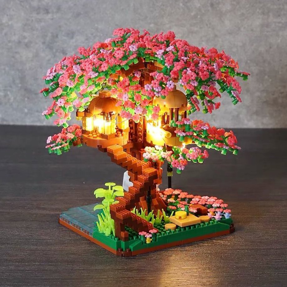 Sakura Cherry Blossom Tree House Nano Building Set - Kawaiies - Adorable - Cute - Plushies - Plush - Kawaii