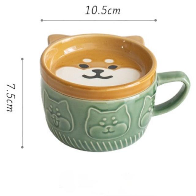 Shiba and Panda Mug with Coaster - Kawaiies - Adorable - Cute - Plushies - Plush - Kawaii