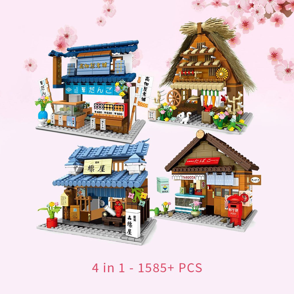 Shirakawa-go Dori Street Japanese Stores Building Sets - Limited Stock - Kawaiies - Adorable - Cute - Plushies - Plush - Kawaii