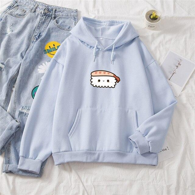 Shrimp Nigiri Sushi Part-Cotton Hoodie - Kawaiies - Adorable - Cute - Plushies - Plush - Kawaii