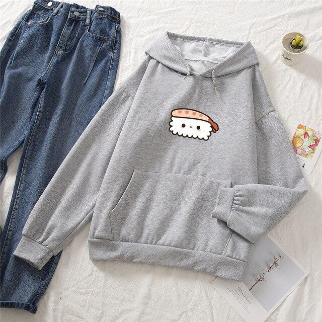 Shrimp Nigiri Sushi Part-Cotton Hoodie - Kawaiies - Adorable - Cute - Plushies - Plush - Kawaii