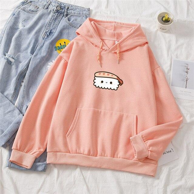 Shrimp Nigiri Sushi Part-Cotton Hoodie - Kawaiies - Adorable - Cute - Plushies - Plush - Kawaii