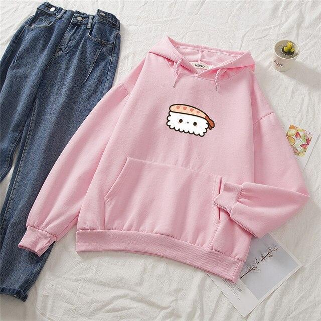 Shrimp Nigiri Sushi Part-Cotton Hoodie - Kawaiies - Adorable - Cute - Plushies - Plush - Kawaii