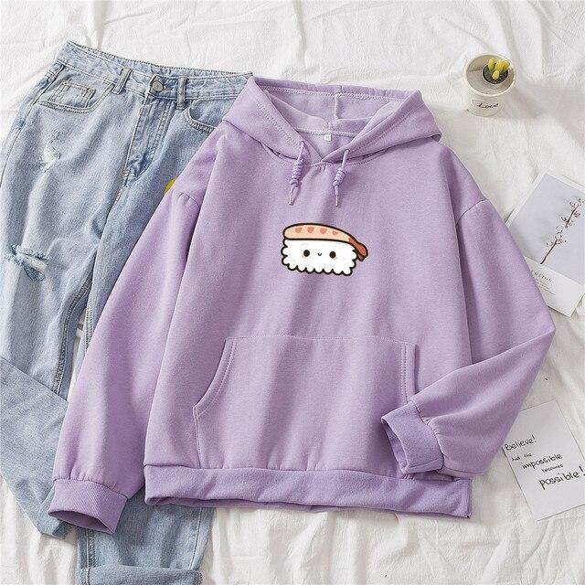 Shrimp Nigiri Sushi Part-Cotton Hoodie - Kawaiies - Adorable - Cute - Plushies - Plush - Kawaii