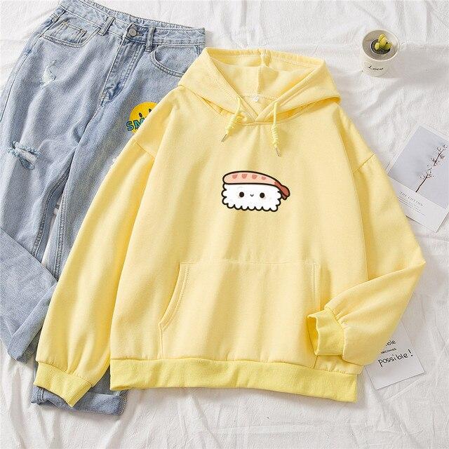 Shrimp Nigiri Sushi Part-Cotton Hoodie - Kawaiies - Adorable - Cute - Plushies - Plush - Kawaii