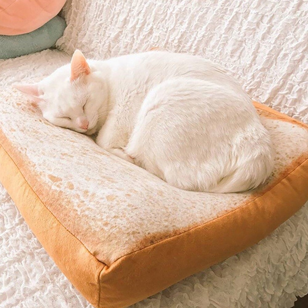 Slice of White Bread Pet Cat Dog Bed - Kawaiies - Adorable - Cute - Plushies - Plush - Kawaii