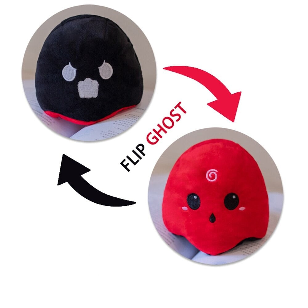kawaiies-softtoys-plushies-kawaii-plush-Small Reversible Ghost Plushies Soft toy Black Red 13cm 