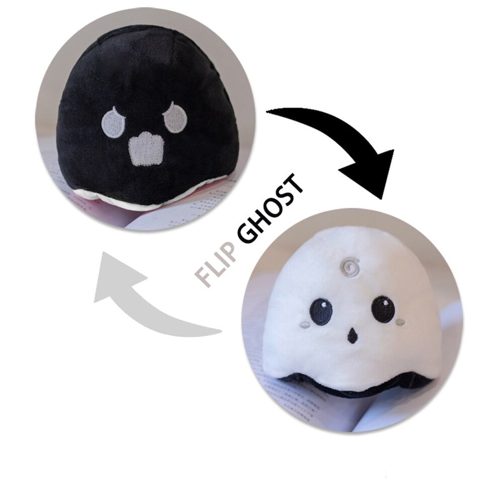 kawaiies-softtoys-plushies-kawaii-plush-Small Reversible Ghost Plushies Soft toy Black White 13cm 