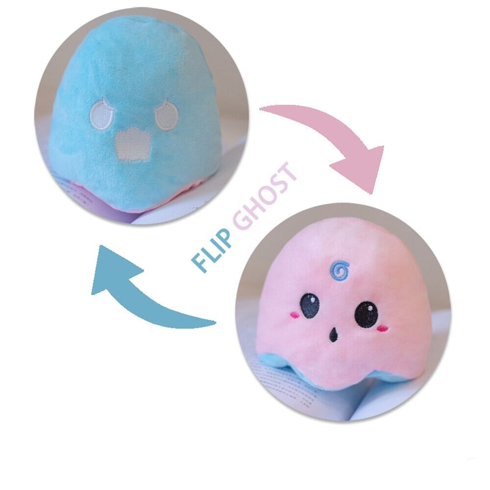 kawaiies-softtoys-plushies-kawaii-plush-Small Reversible Ghost Plushies Soft toy Blue Pink 13cm 