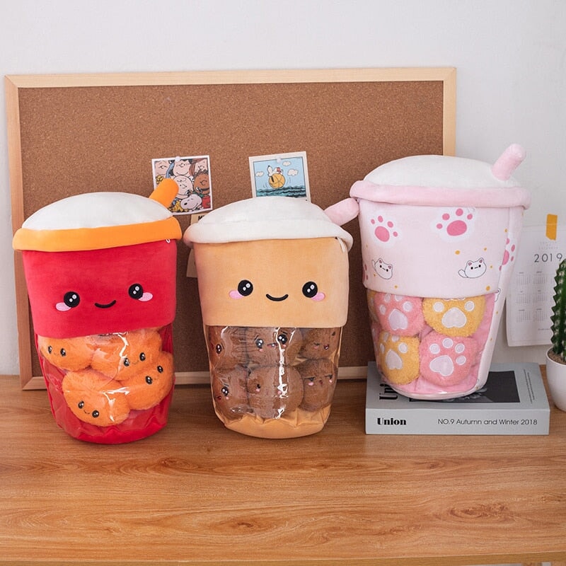 Smiling Boba Dessert Plushie - Kawaiies - Adorable - Cute - Plushies - Plush - Kawaii