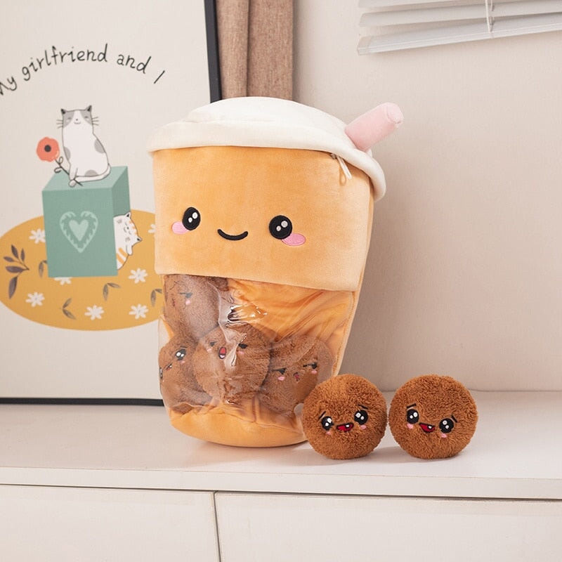 Smiling Boba Dessert Plushie - Kawaiies - Adorable - Cute - Plushies - Plush - Kawaii