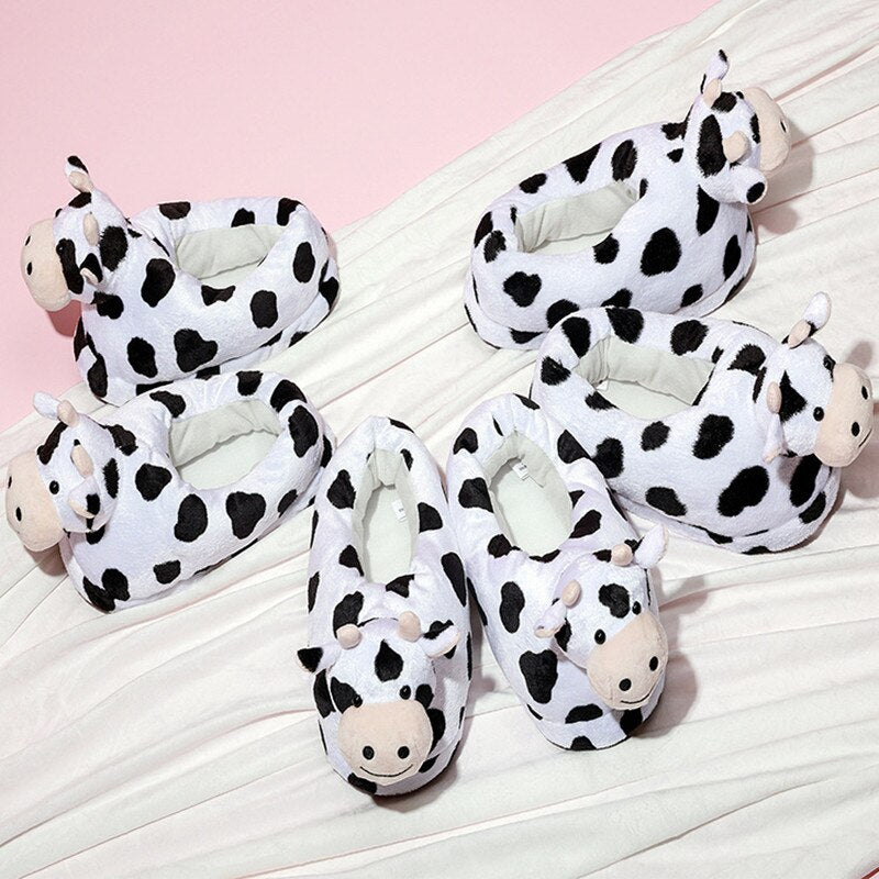 Soft Cow Plush Slippers - Kawaiies - Adorable - Cute - Plushies - Plush - Kawaii