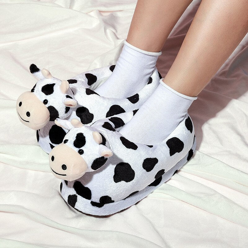 Soft Cow Plush Slippers - Kawaiies - Adorable - Cute - Plushies - Plush - Kawaii