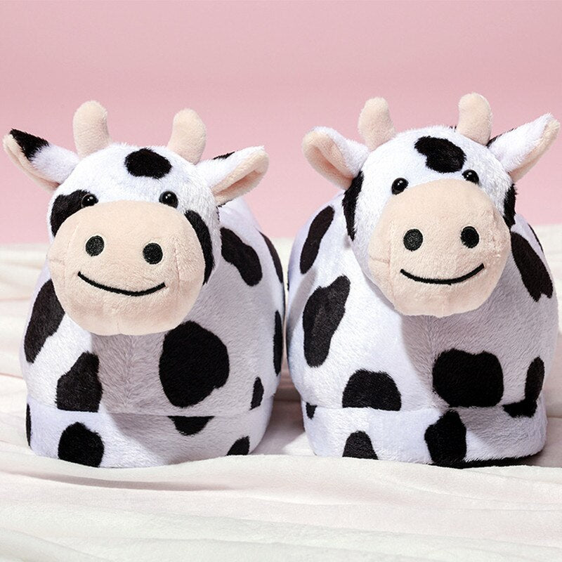 Soft Cow Plush Slippers - Kawaiies - Adorable - Cute - Plushies - Plush - Kawaii