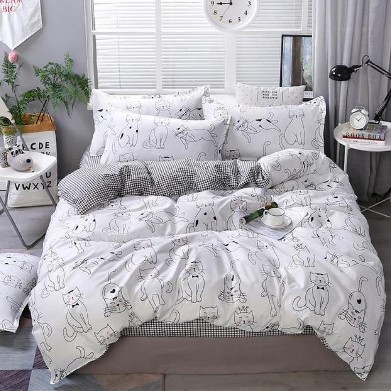 Cute Cat Print Bedding Set – Kawaiies