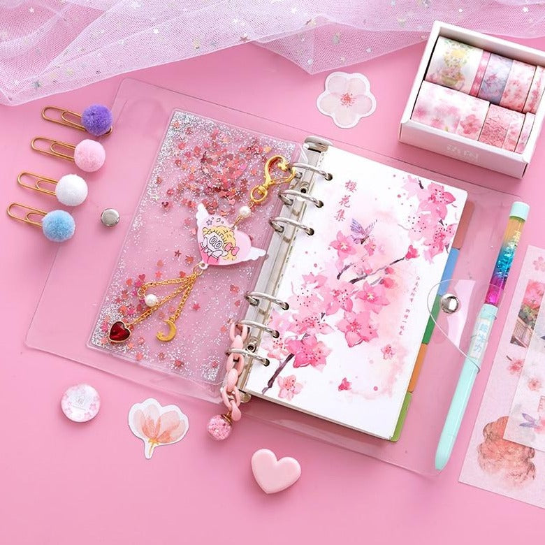 Sparkly Sakura Cherry Blossom Diary Set - Kawaiies - Adorable - Cute - Plushies - Plush - Kawaii