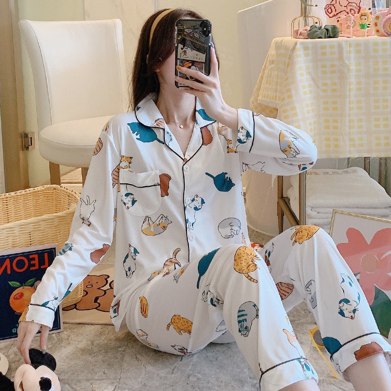 Spring Summer Women Sleepwear Pajamas Set - Kawaiies - Adorable - Cute - Plushies - Plush - Kawaii