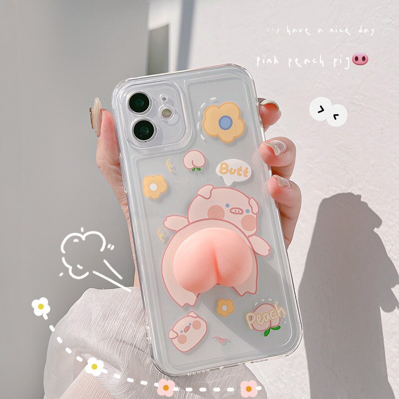 Publiciteit Ik heb een contract gemaakt blozen Squishy 3D Pig iPhone Case – Kawaiies