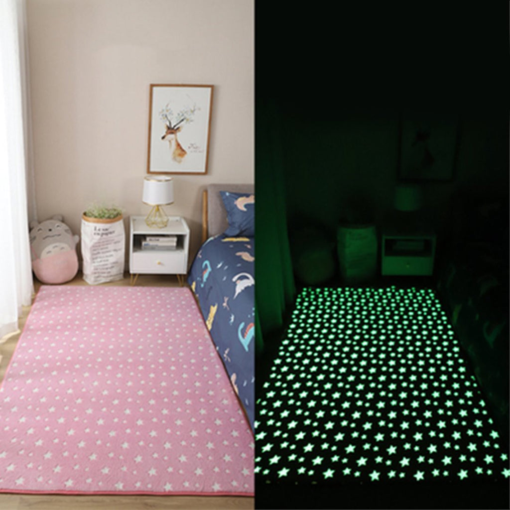 Starry Night Glow-in-the-dark Faux Fur Rug Carpet - Kawaiies - Adorable - Cute - Plushies - Plush - Kawaii