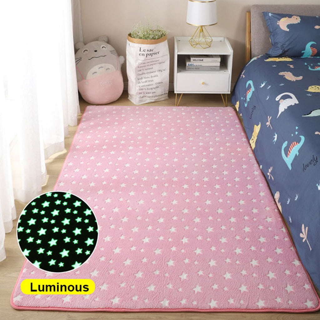 Starry Night Glow-in-the-dark Faux Fur Rug Carpet - Kawaiies - Adorable - Cute - Plushies - Plush - Kawaii