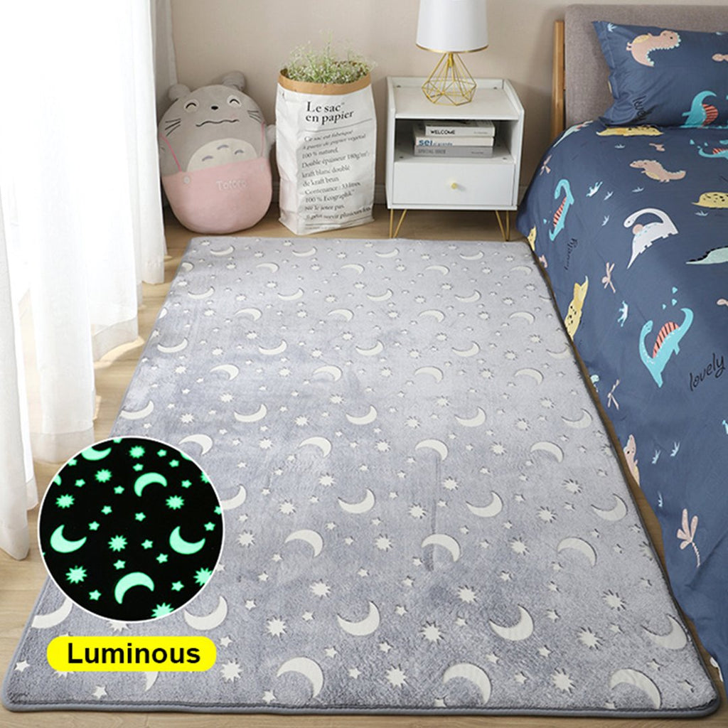 Starry Night Glow-in-the-dark Faux Fur Rug Carpet - Kawaiies - Adorable - Cute - Plushies - Plush - Kawaii