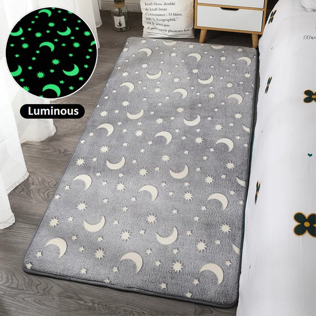 Starry Night Glow-in-the-dark Faux Fur Rug Carpet - Kawaiies - Adorable - Cute - Plushies - Plush - Kawaii