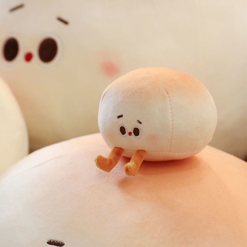 Steamed Round Stuffed Bao Bun Plushie - Kawaiies - Adorable - Cute - Plushies - Plush - Kawaii