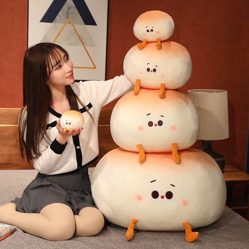 Steamed Round Stuffed Bao Bun Plushie - Kawaiies - Adorable - Cute - Plushies - Plush - Kawaii