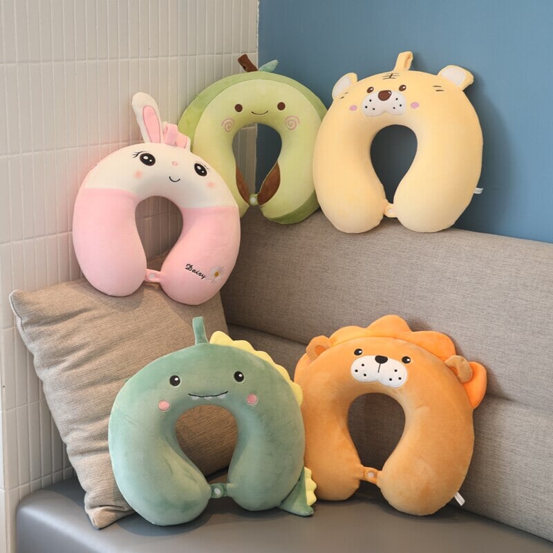Stuffed Animal Memory Foam U-Shaped Neck Pillow - Kawaiies - Adorable - Cute - Plushies - Plush - Kawaii