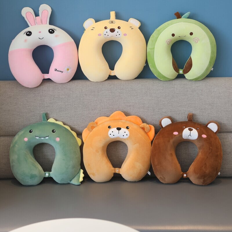 Stuffed Animal Memory Foam U-Shaped Neck Pillow - Kawaiies - Adorable - Cute - Plushies - Plush - Kawaii