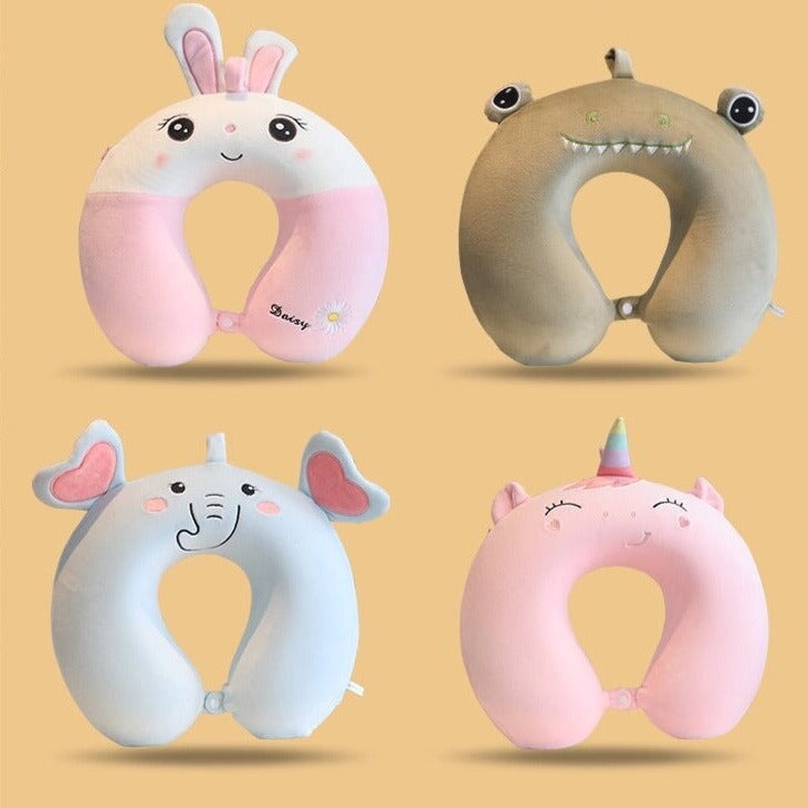 Stuffed Animal Memory Foam U-Shaped Neck Pillow - Kawaiies - Adorable - Cute - Plushies - Plush - Kawaii