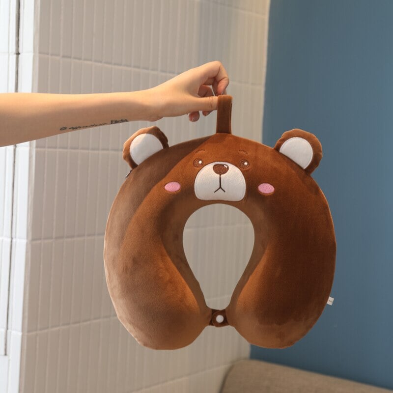 Stuffed Animal Memory Foam U-Shaped Neck Pillow - Kawaiies - Adorable - Cute - Plushies - Plush - Kawaii