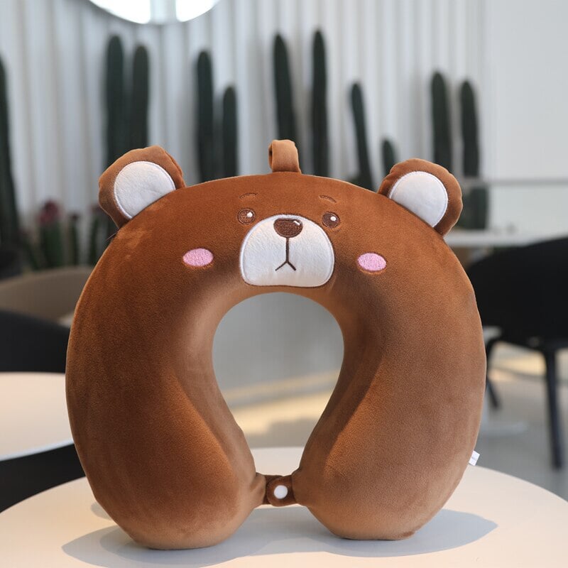 Stuffed Animal Memory Foam U-Shaped Neck Pillow - Kawaiies - Adorable - Cute - Plushies - Plush - Kawaii