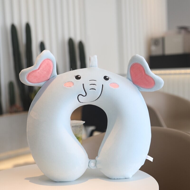 Stuffed Animal Memory Foam U-Shaped Neck Pillow - Kawaiies - Adorable - Cute - Plushies - Plush - Kawaii
