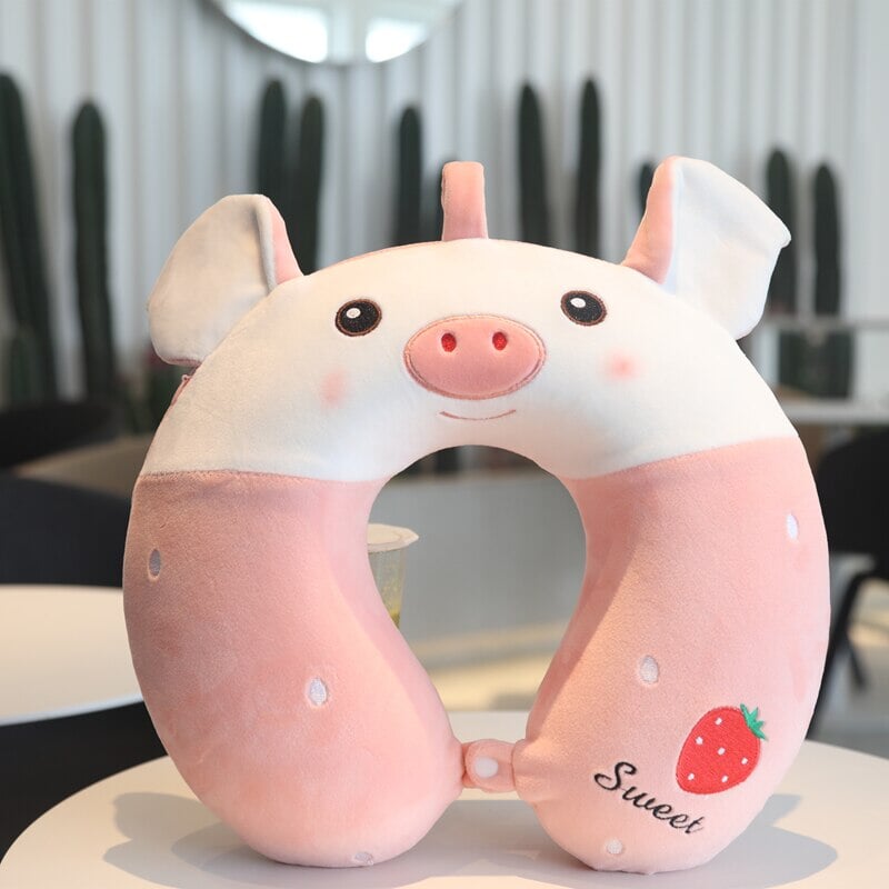 Stuffed Animal Memory Foam U-Shaped Neck Pillow - Kawaiies - Adorable - Cute - Plushies - Plush - Kawaii