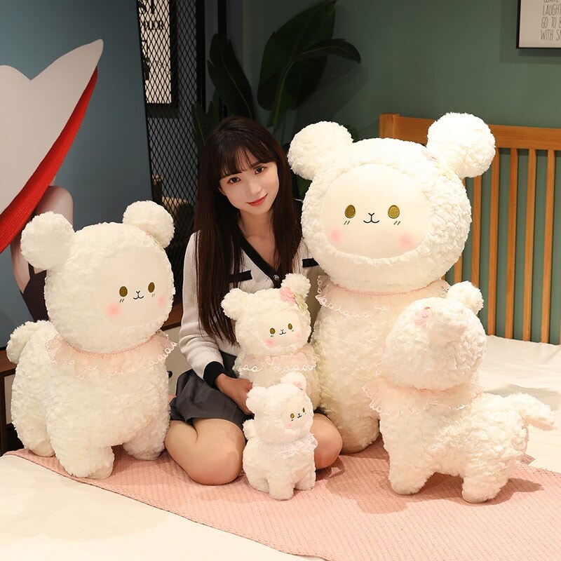 Sweet Fluffy Standing Lamb Family - Kawaiies - Adorable - Cute - Plushies - Plush - Kawaii