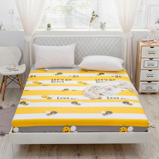 Sweet Honey Bees Fitted Bedsheet - Kawaiies - Adorable - Cute - Plushies - Plush - Kawaii