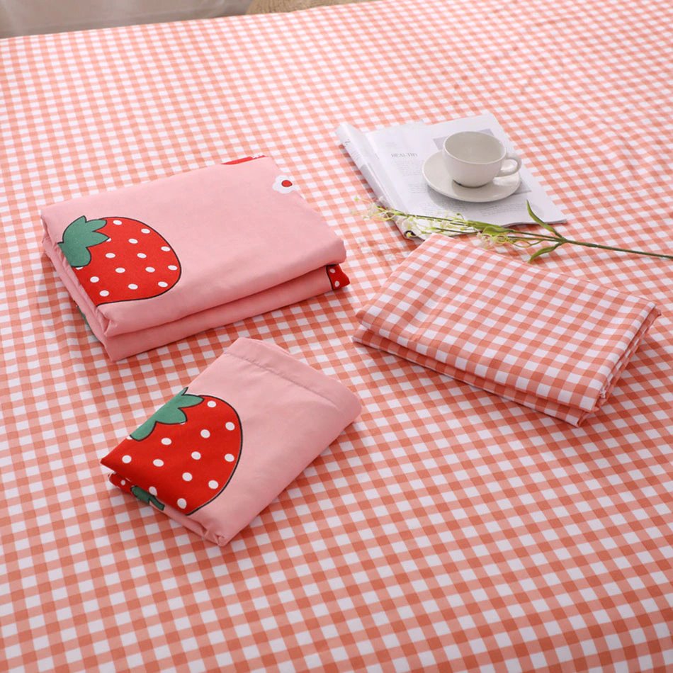 Sweet Strawberry Print Bedding Set - Kawaiies - Adorable - Cute - Plushies - Plush - Kawaii