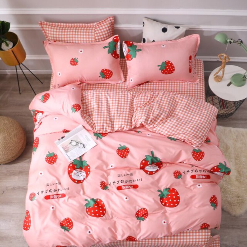 Sweet Strawberry Print Bedding Set - Kawaiies - Adorable - Cute - Plushies - Plush - Kawaii