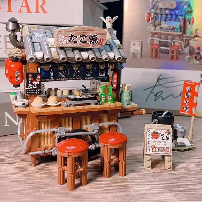 Takoyaki & Noodle Asian Street Stall Nano Building Blocks - Kawaiies - Adorable - Cute - Plushies - Plush - Kawaii